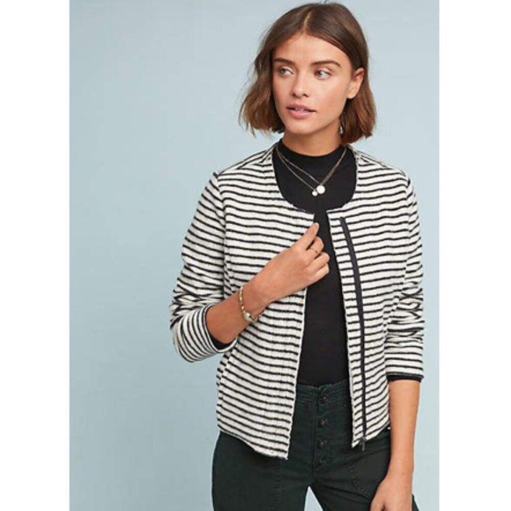 Anthropologie Dolan Striped Soft Moto Jacket